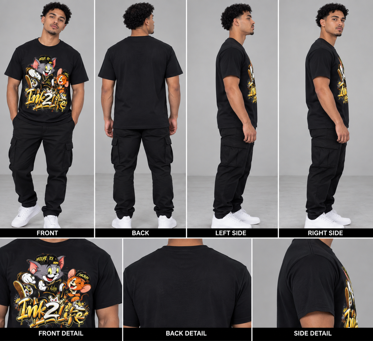 Tom and Jerry cartoon inspired ink2life graphic street wear t-shirt