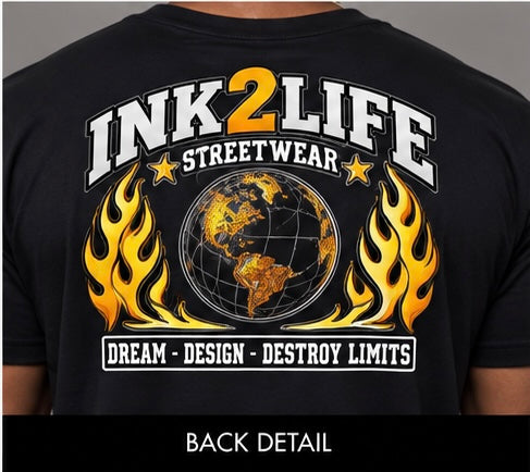 INK2LIFE Dream Design Destroy Limits Men’s Gray Tee