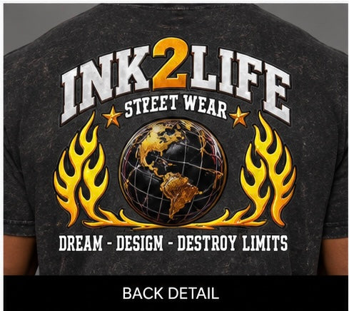 INK2LIFE Dream Design Destroy Limits Men’s Gray Tee