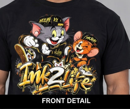 Tom and Jerry cartoon inspired ink2life graphic street wear t-shirt
