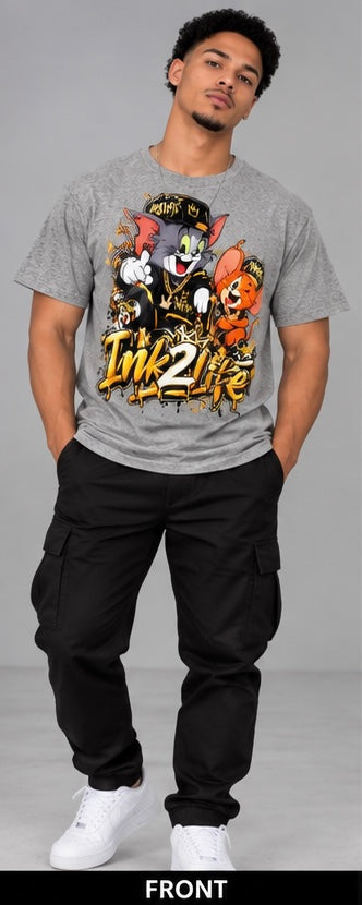 Tom and Jerry cartoon inspired ink2life graphic street wear t-shirt
