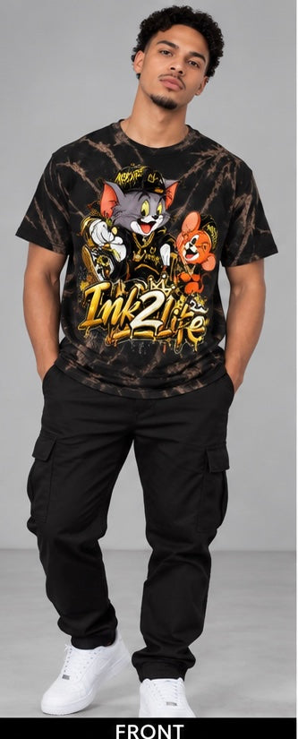 Tom and Jerry cartoon inspired ink2life graphic street wear t-shirt