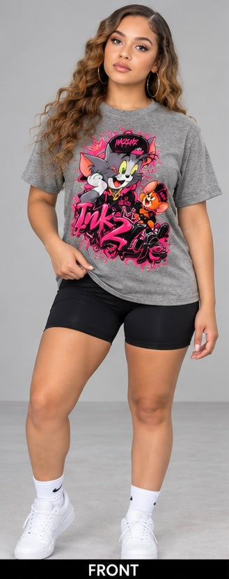 Ink2life woman Tom and Jerry inspired graphic street wear T-Shirt