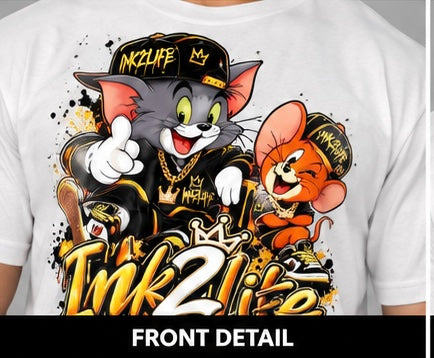Tom and Jerry cartoon inspired ink2life graphic street wear t-shirt