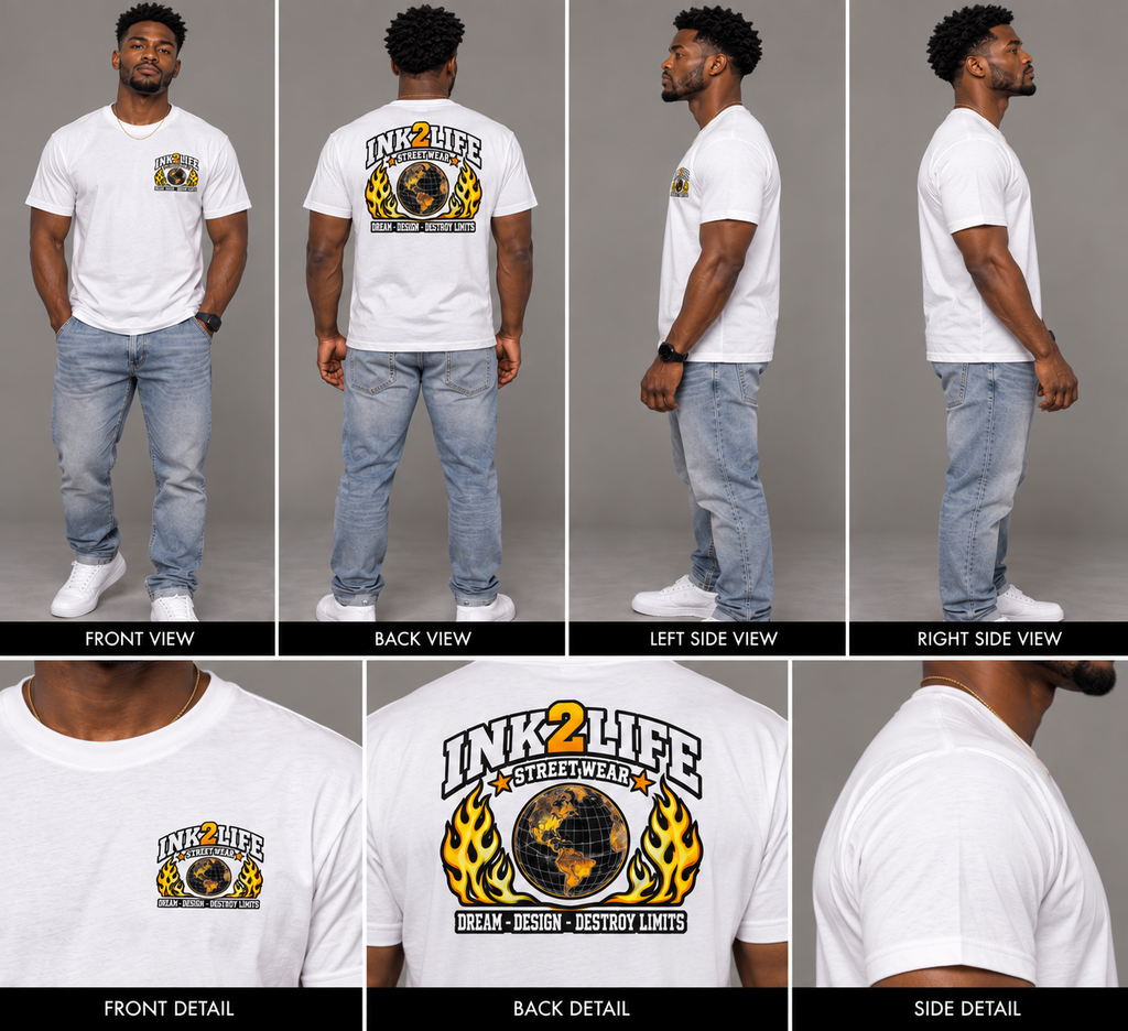 INK2LIFE Dream Design Destroy Limits Men’s Gray Tee