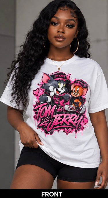 Ink2life woman Tom and Jerry inspired graphic street wear T-Shirt
