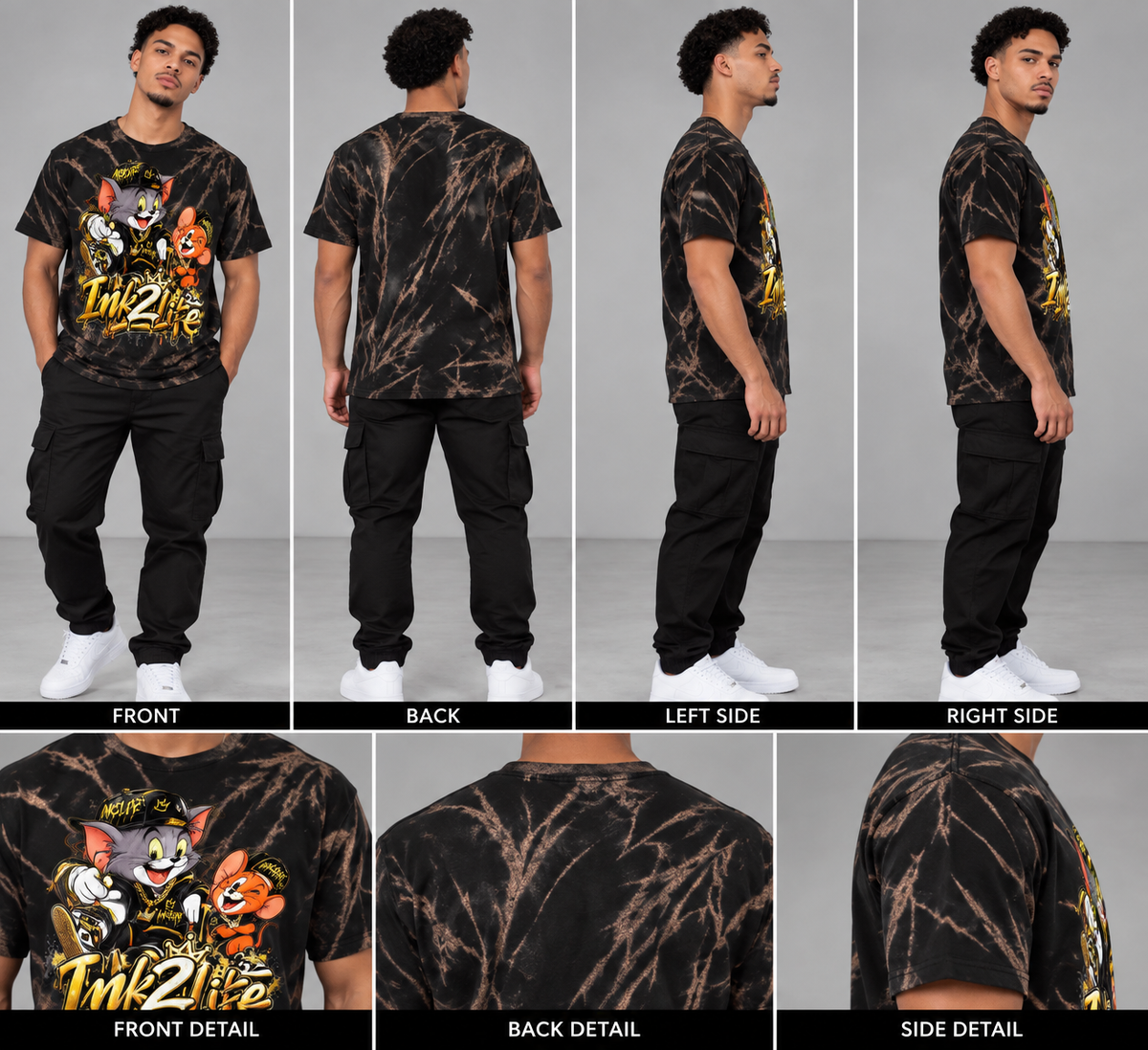 Tom and Jerry cartoon inspired ink2life graphic street wear t-shirt