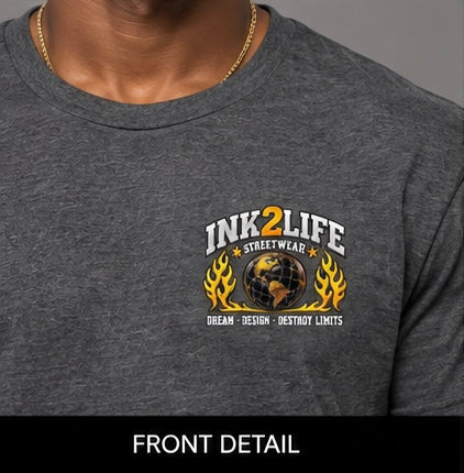 INK2LIFE Dream Design Destroy Limits Men’s Gray Tee