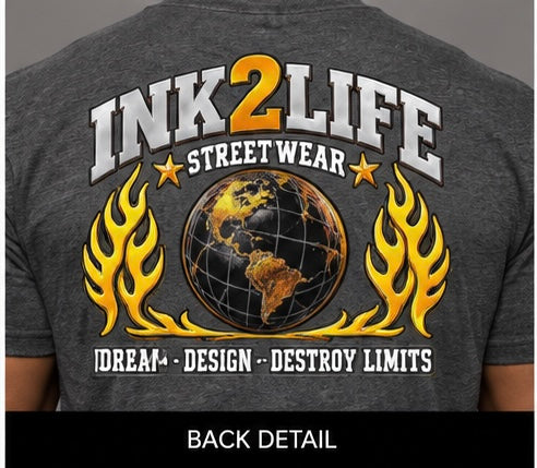 INK2LIFE Dream Design Destroy Limits Men’s Gray Tee