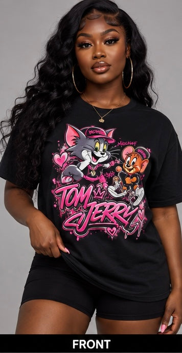 Ink2life woman Tom and Jerry inspired graphic street wear T-Shirt